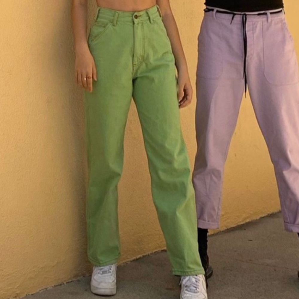 brandy melville lime green ariana painter pants